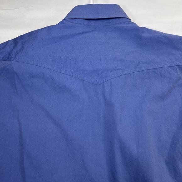Luskey's Ryons Western Shirt Size 16-33 Blue Button Up Western Workwear Vintage - Picture 11 of 13